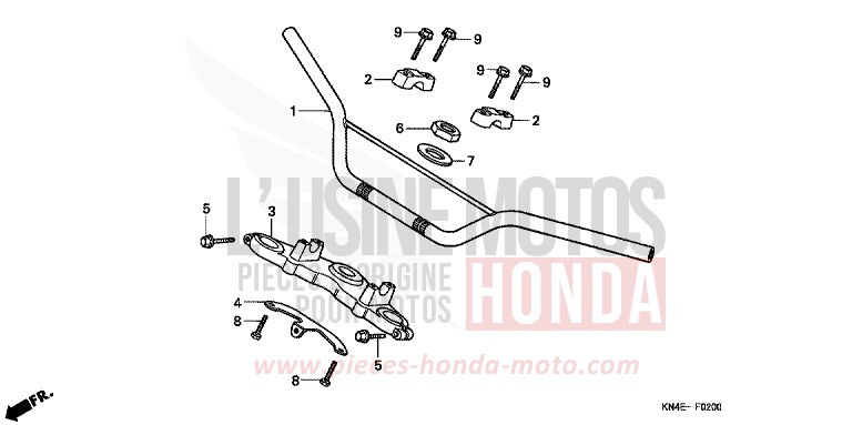 HANDLE PIPE for XR100R FIGHTING RED (R134) from 2002