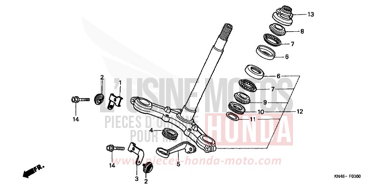 STEERING STEM for XR100R FIGHTING RED (R134) from 2002