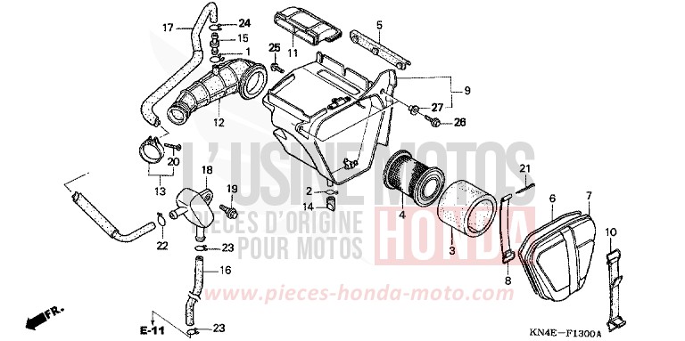 AIR CLEANER for XR100R FIGHTING RED (R134) from 2002
