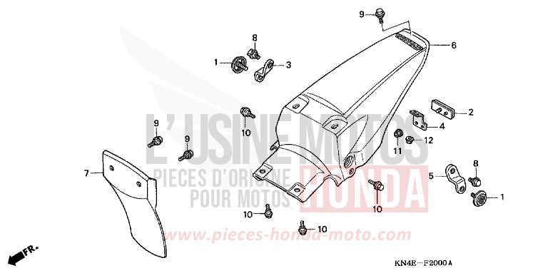 REAR FENDER for XR100R FIGHTING RED (R134) from 2002
