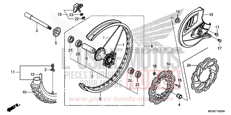 FRONT WHEEL for CRF450R EXTREME RED (R292) from 2013