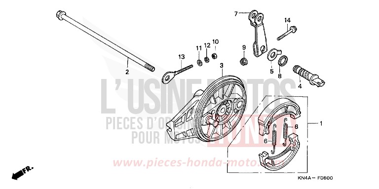 REAR BRAKE PANEL for XR100R FIGHTING RED (R134) from 2001