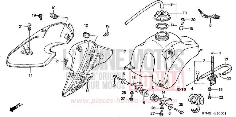 FUEL TANK for XR100R FIGHTING RED (R134) from 2001