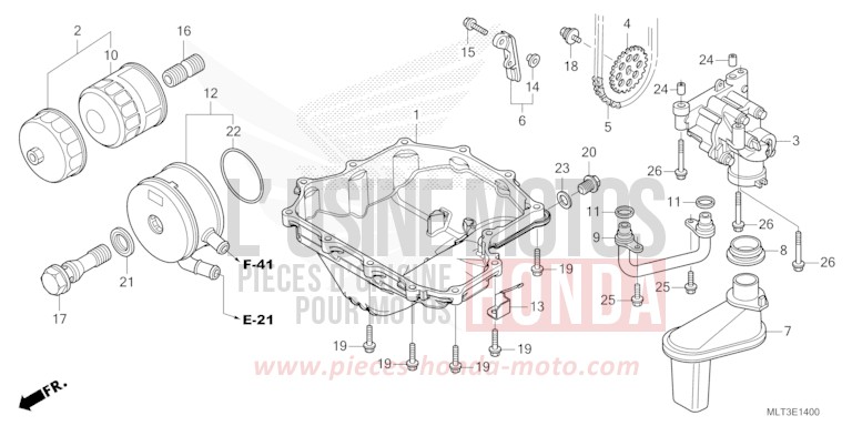 OIL PAN/OIL PUMP for CB1000GT GRAND PRIX RED (R380) from 2026