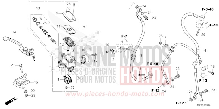 FRONT BRAKE MASTER CYLINDER for CB1000GT GRAND PRIX RED (R380) from 2026
