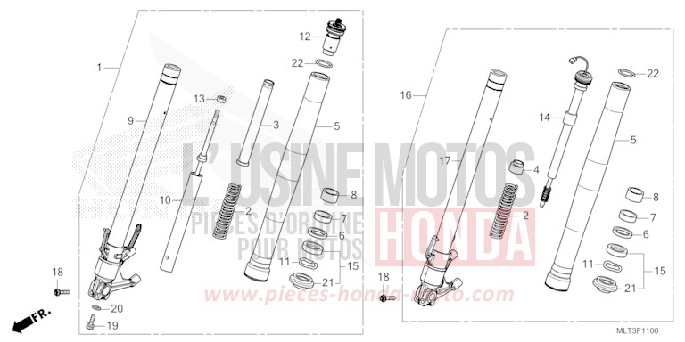 FRONT FORK for CB1000GT GRAND PRIX RED (R380) from 2026