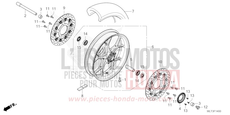 FRONT WHEEL for CB1000GT GRAND PRIX RED (R380) from 2026