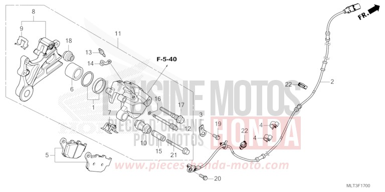 REAR BRAKE CALIPER for CB1000GT GRAND PRIX RED (R380) from 2026