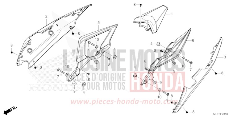REAR COWL for CB1000GT GRAND PRIX RED (R380) from 2026