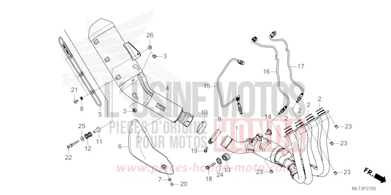 EXHAUST MUFFLER for CB1000GT GRAND PRIX RED (R380) from 2026