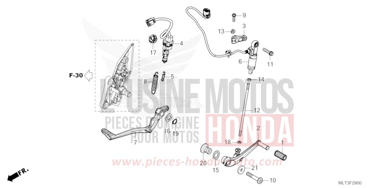 PEDAL for CB1000GT GRAND PRIX RED (R380) from 2026