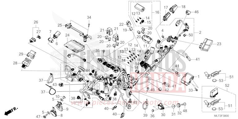 WIRE HARNESS/FOB KEY for CB1000GT GRAND PRIX RED (R380) from 2026