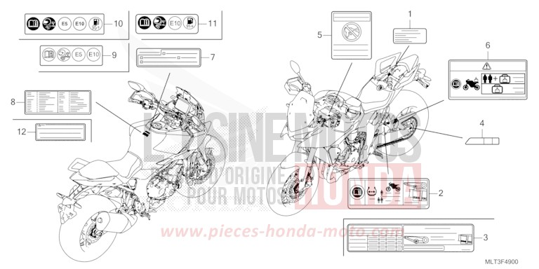CAUTION LABEL for CB1000GT GRAND PRIX RED (R380) from 2026