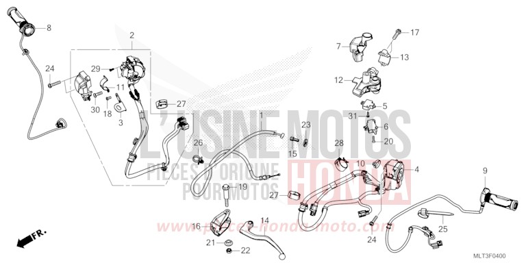HANDLE LEVER/SWITCH/CABLE for CB1000GT GRAPHITE BLACK (NHB01) from 2026