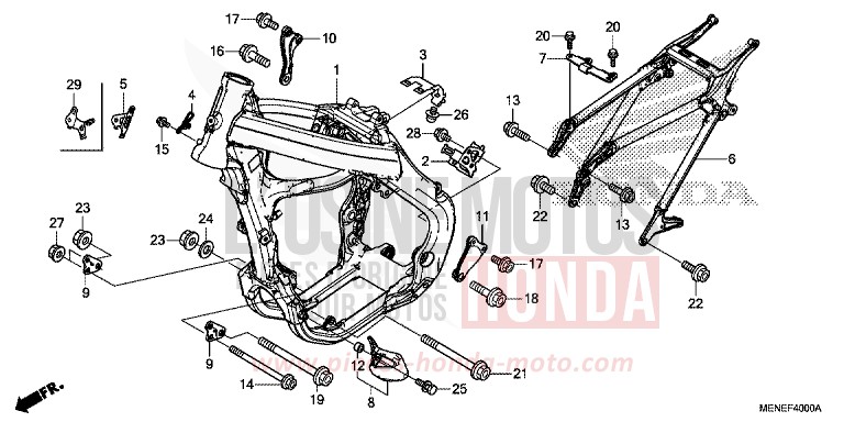 FRAME BODY for CRF450R EXTREME RED (R292) from 2013