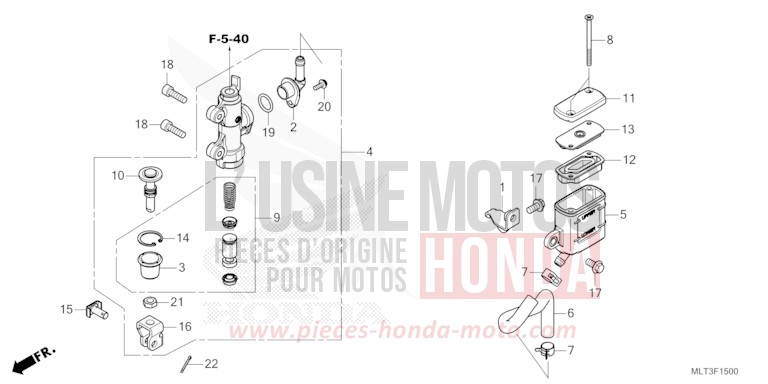 REAR BRAKE MASTER CYLINDER for CB1000GT GRAPHITE BLACK (NHB01) from 2026