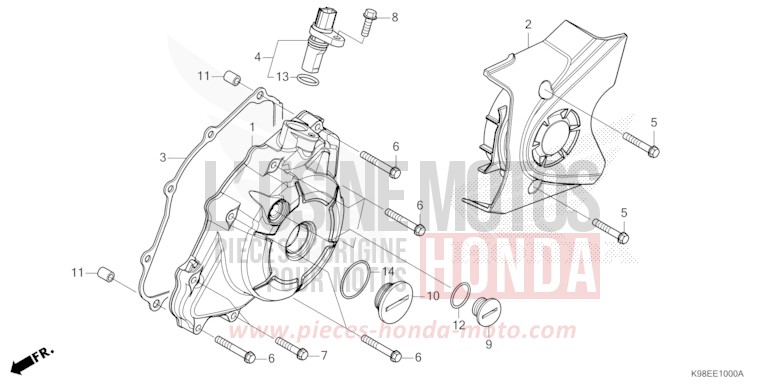 LEFT CRANKCASE COVER for CB125R MAT LUCENT SILVER METALLIC (NHC09) from 2026
