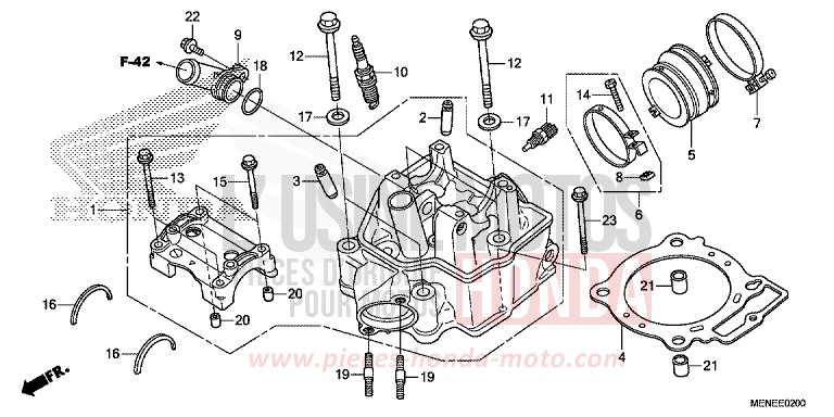 CYLINDER HEAD (D/E) for CRF450R EXTREME RED (R292) from 2014