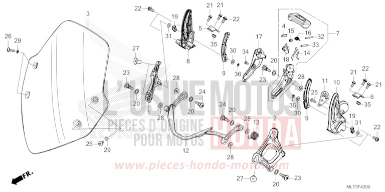 WINDSCREEN for CB1000GT GRAPHITE BLACK (NHB01) from 2026