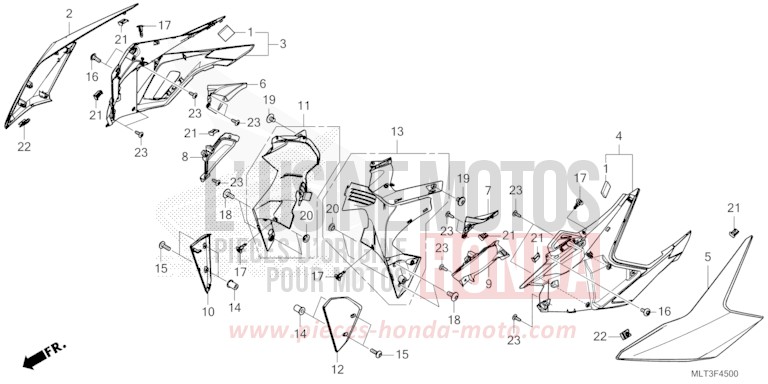 SIDE COWL/NOZZLE for CB1000GT GRAPHITE BLACK (NHB01) from 2026