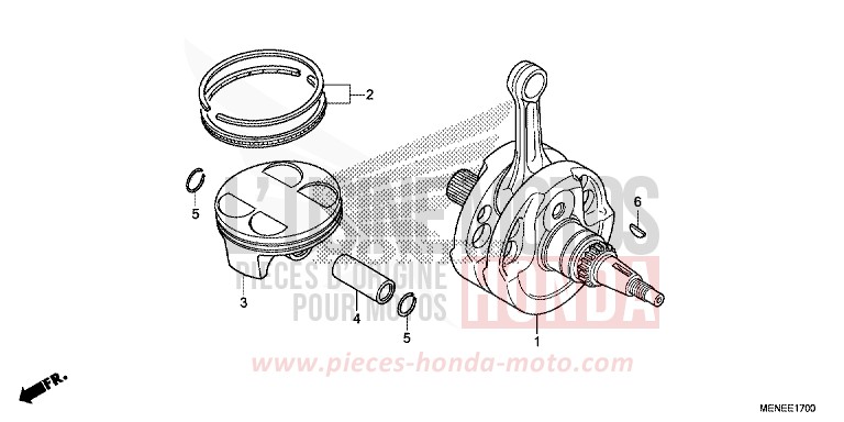 CRANKSHAFT/PISTON for CRF450R EXTREME RED (R292) from 2014