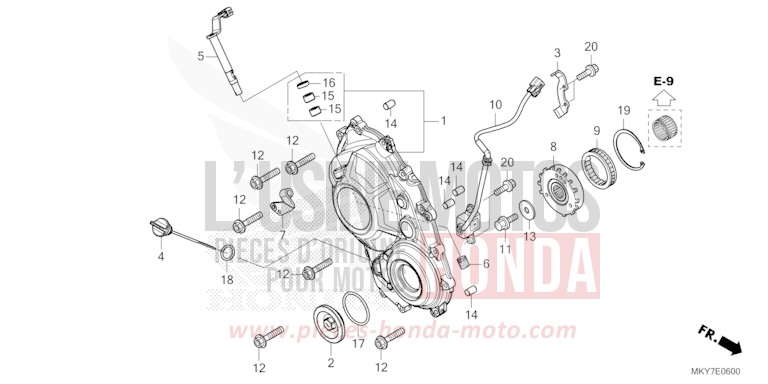 RIGHT CRANKCASE COVER for CBR650R GRAND PRIX RED (R380) from 2026