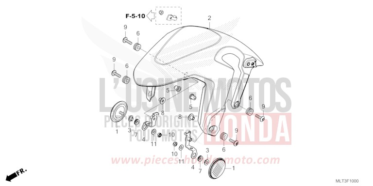 FRONT FENDER for CB1000GT PEARL DEEP MUD GRAY (NHC47) from 2026