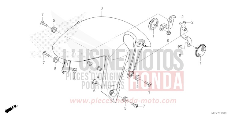 FRONT FENDER for CBR650R GRAND PRIX RED (R380) from 2026