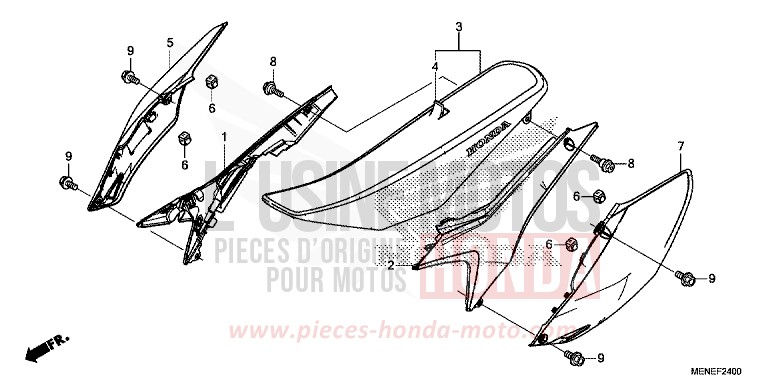 SEAT/SIDE COVER for CRF450R EXTREME RED (R292) from 2014
