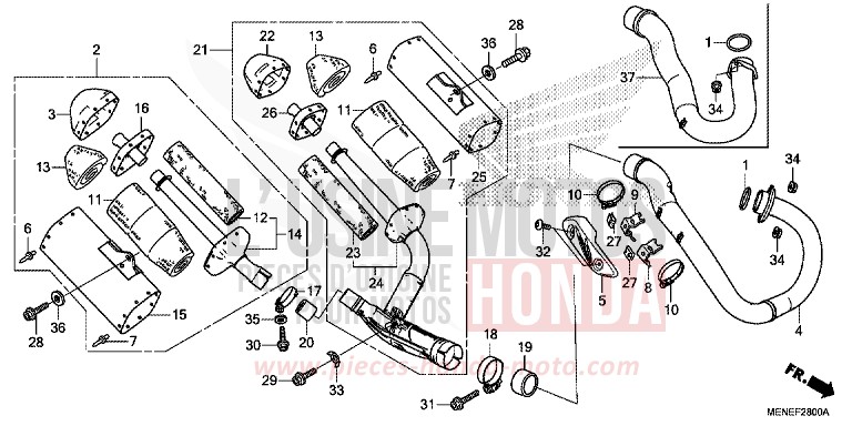 EXHAUST MUFFLER for CRF450R EXTREME RED (R292) from 2014