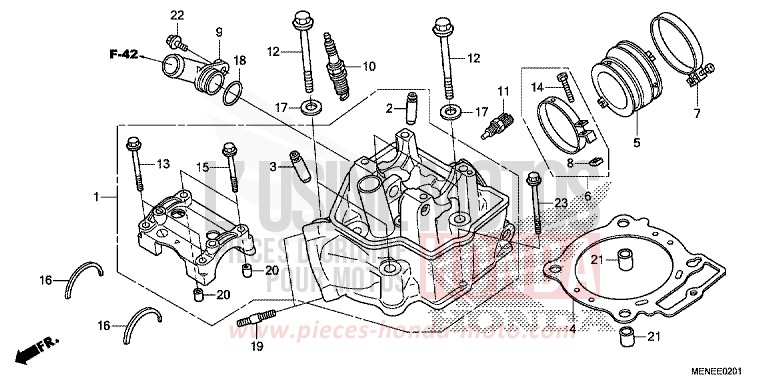 TESTATA CILINDRO (F/G) per CRF450R EXTREME RED (R292) del 2015
