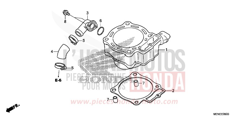 CYLINDER for CRF450R EXTREME RED (R292) from 2015