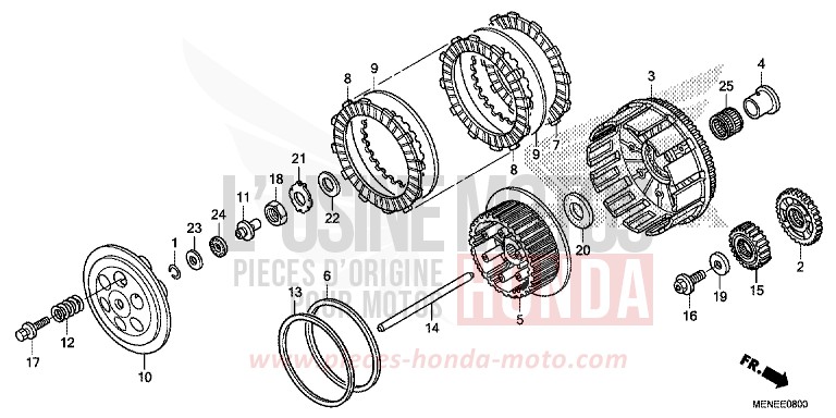 CLUTCH for CRF450R EXTREME RED (R292) from 2015