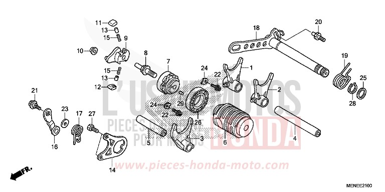 GEARSHIFT DRUM for CRF450R EXTREME RED (R292) from 2015