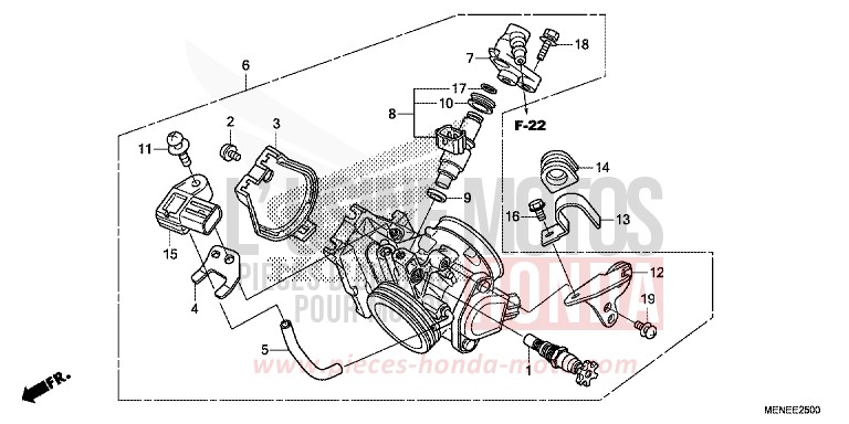 CORPO FARFALLATO per CRF450R EXTREME RED (R292) del 2015