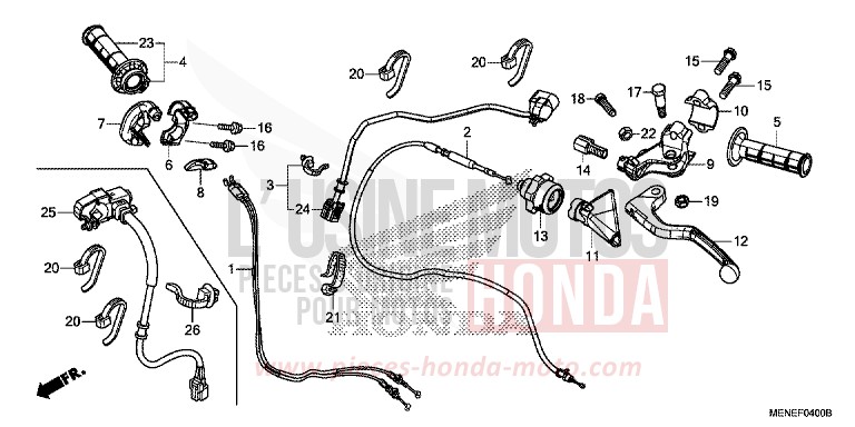 HANDLE LEVER/SWITCH/CABLE for CRF450R EXTREME RED (R292) from 2015