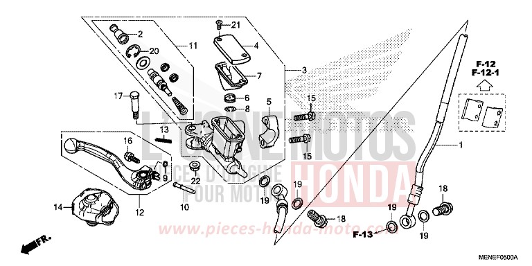 FRONT BRAKE MASTER CYLINDER for CRF450R EXTREME RED (R292) from 2015