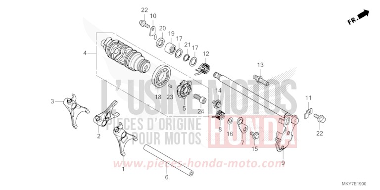 GEARSHIFT DRUM for CBR650R GRAND PRIX RED (R380) from 2026
