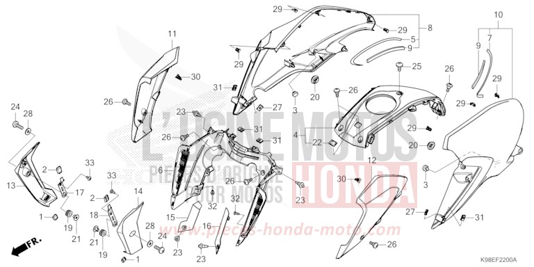 SHROUD/FUEL TANK COVER for CB125R ZEFIRO BLUE METALLIC (BG136) from 2026