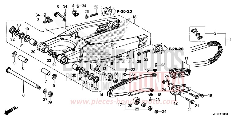 SWINGARM for CRF450R EXTREME RED (R292) from 2015