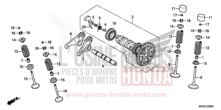 CAMSHAFT/VALVE for CRF450R EXTREME RED (R292) from 2016
