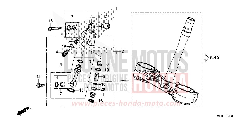 STEERING DAMPER for CRF450R EXTREME RED (R292) from 2016