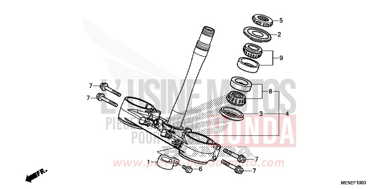 PIANTONE STERZO per CRF450R EXTREME RED (R292) del 2016