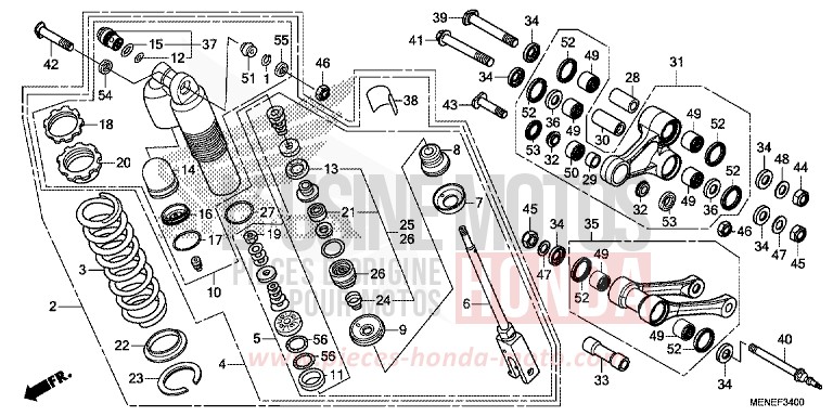 REAR CUSHION for CRF450R EXTREME RED (R292) from 2016