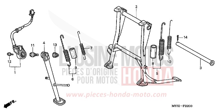 STAND for CB500F BLACK (NH1) from 2002