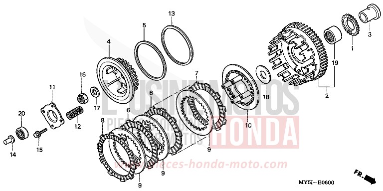 CLUTCH for CB500F RICH RED METALLIC (R255) from 2002