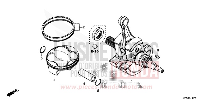 CRANKSHAFT/PISTON for CRF450R EXTREME RED (R292) from 2017