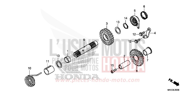 KICK STARTER SPINDLE for CRF450R EXTREME RED (R292) from 2017