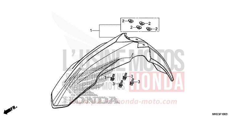 FRONT FENDER for CRF450R EXTREME RED (R292) from 2017