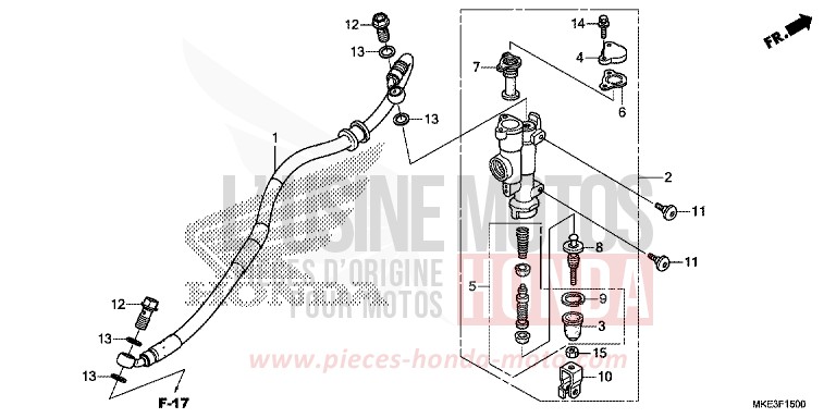 REAR BRAKE MASTER CYLINDER for CRF450R EXTREME RED (R292) from 2017